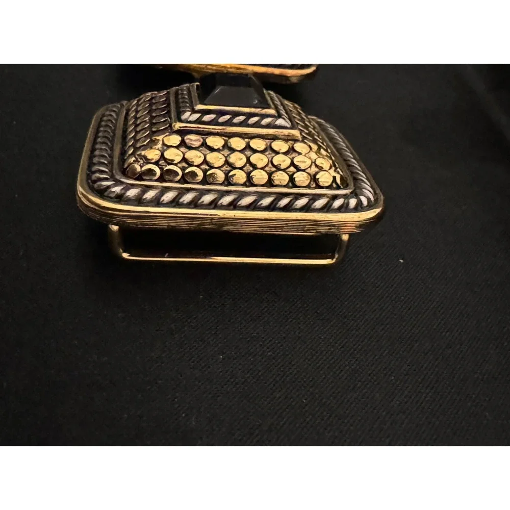 Vintage Paquette Mixed Metal‎ 2 Piece Interlocking Belt Buckle Rhinestone